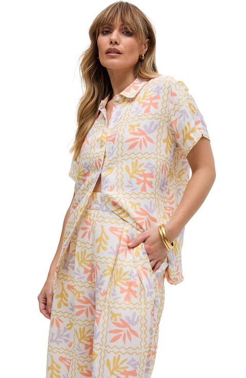 Matisse Button Down Patchwork Floral Print Shirt