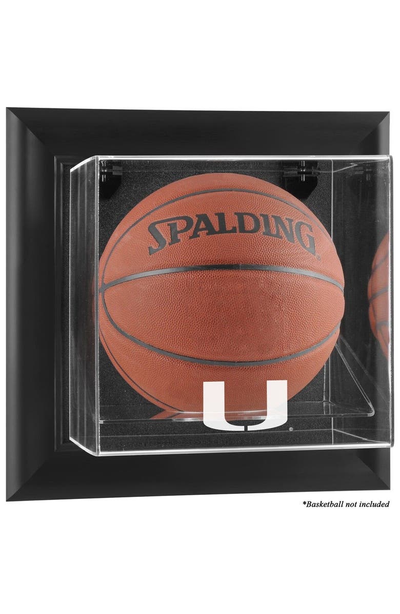 FANATICS AUTHENTIC Miami Hurricanes Black Framed Wall-Mountable Basketball Display Case, Main, color,