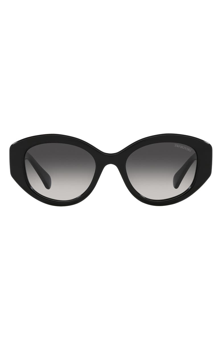 Swarovski 53mm Gradient Cat Eye Sunglasses, Main, color, Black