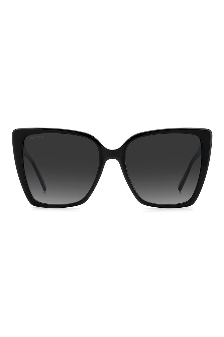 Lessie 56mm Gradient Cat Eye Sunglasses, Main, color, BLACK / GREY SHADED