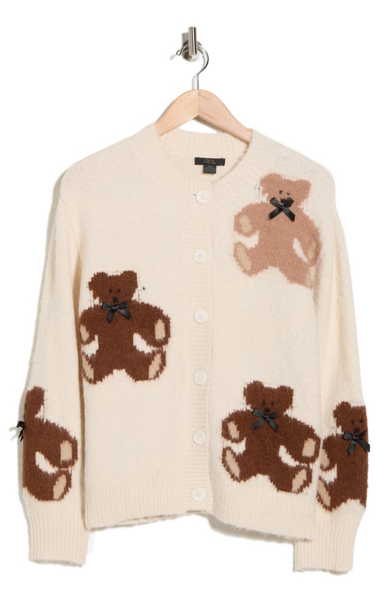 INTERNATIONAL DESIGNER Bear Cardigan, Alternate, color, 