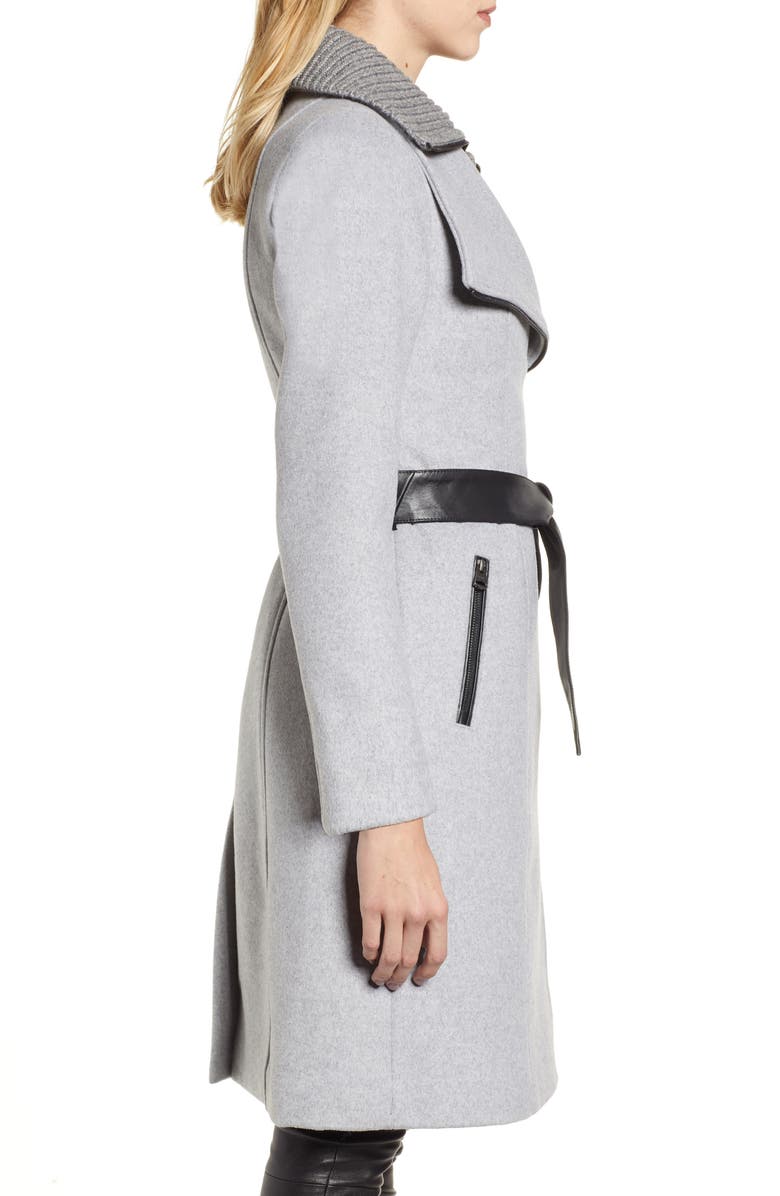 Mackage Nori Belted Wool Blend Coat, Alternate, color, 