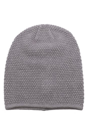 Portolano Popcorn Stitch Slouchy Beanie In Gray
