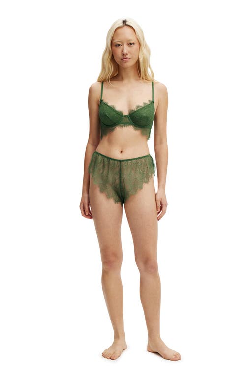 Cotton On Body Eyelash Lace Underwire Bra In Lucky Green