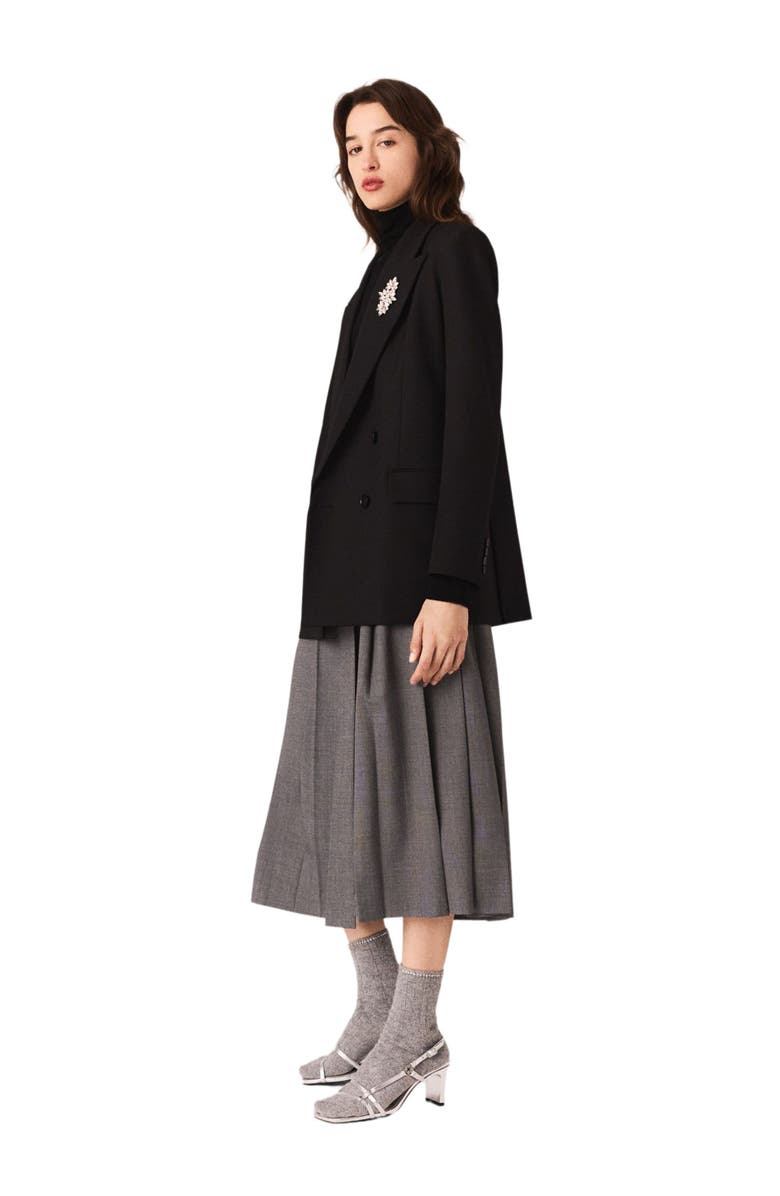 maje Double-breasted jacket, Alternate, color, Black