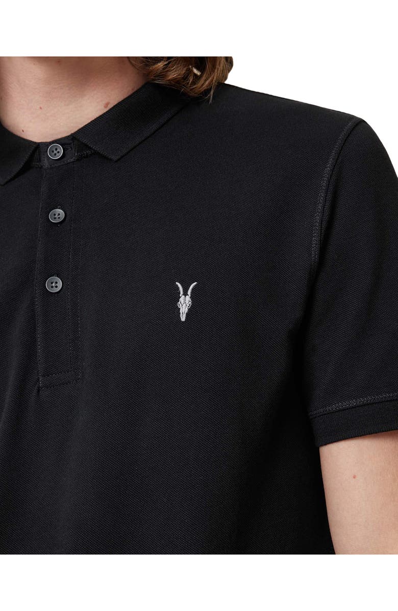 AllSaints Reform Cotton Piqué Polo, Alternate, color, Black