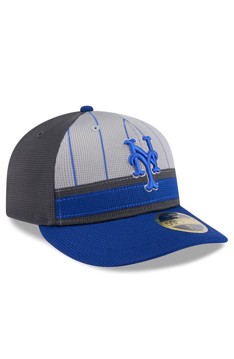 New Era Men's New Era  Gray/Royal New York Mets 2025 Batting Practice Low Profile 59FIFTY Fitted Hat, Alternate, color, Gray
