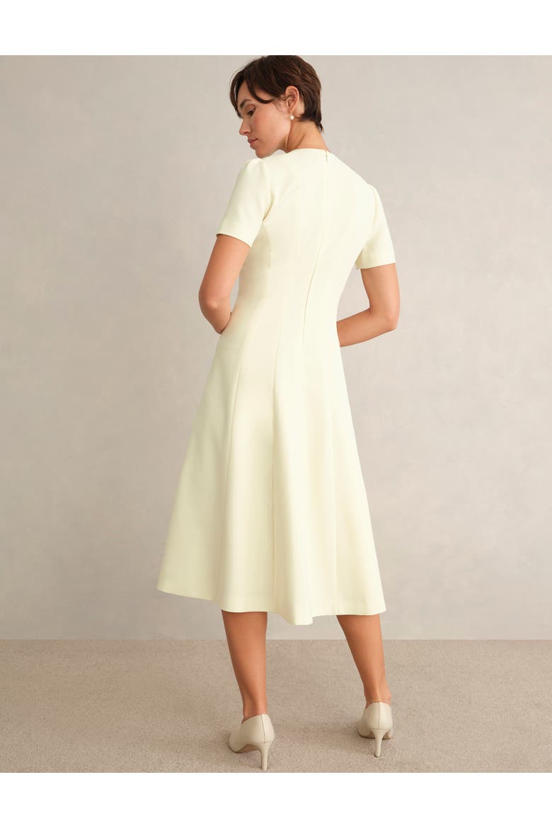 Eliana Fit Flare Midi Dress, Alternate, color, Pale Yellow
