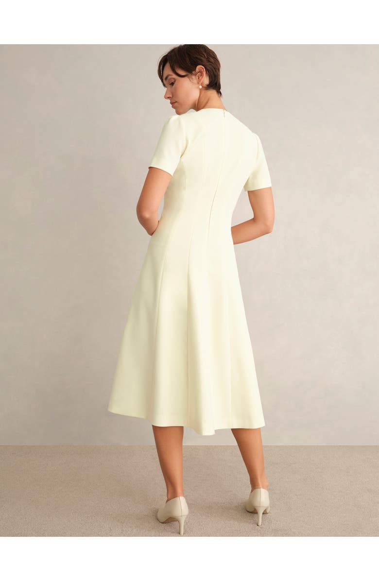 HOBBS LONDON Eliana Fit Flare Midi Dress, Alternate, color, Pale Yellow