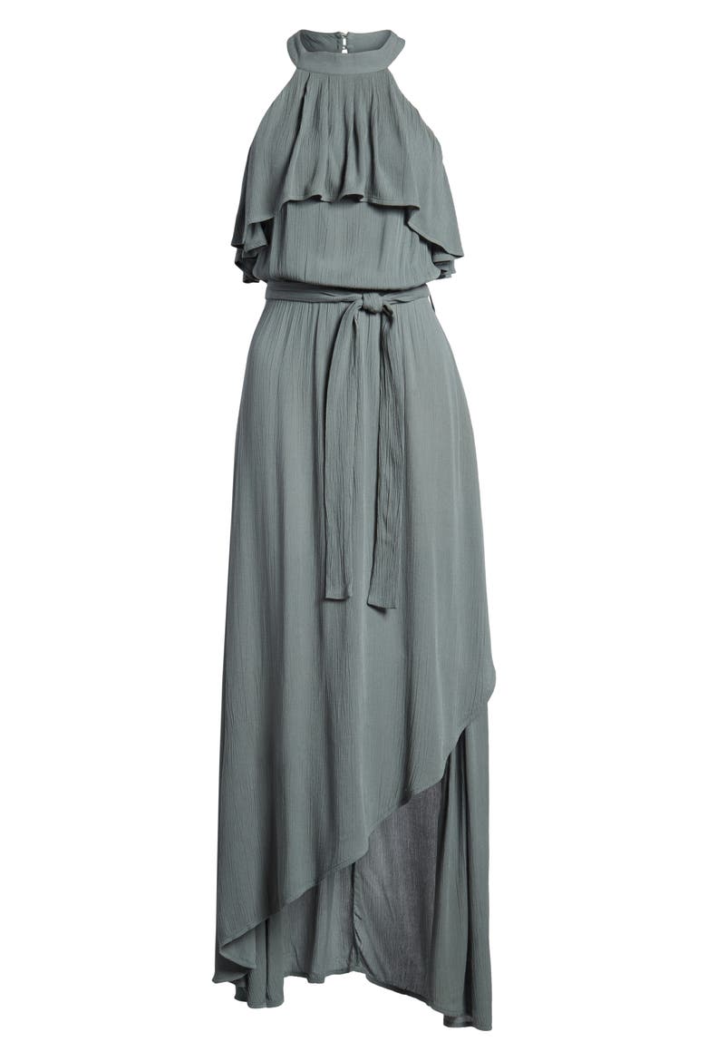 Misty Asymmetrical Dress, Alternate, color, BALSAM GREEN