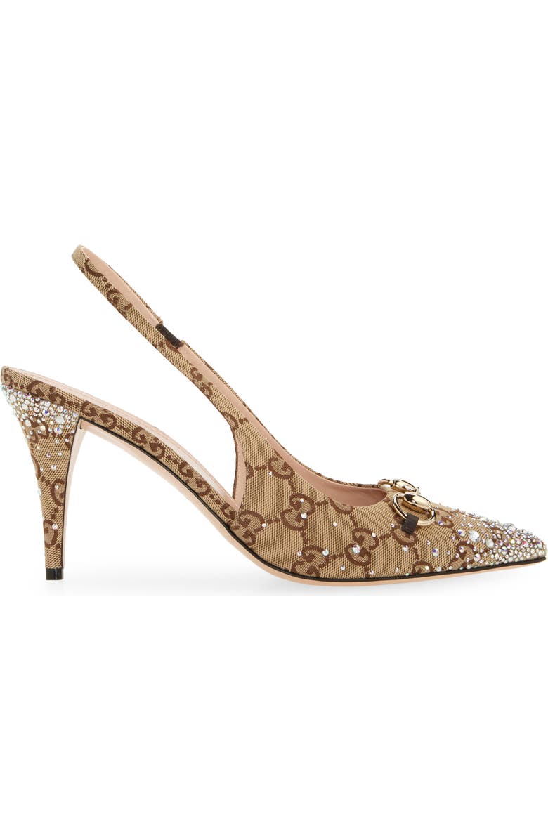 Gucci Erin Crystal Embellished Pointed Toe Slingback Pump, Alternate, color,