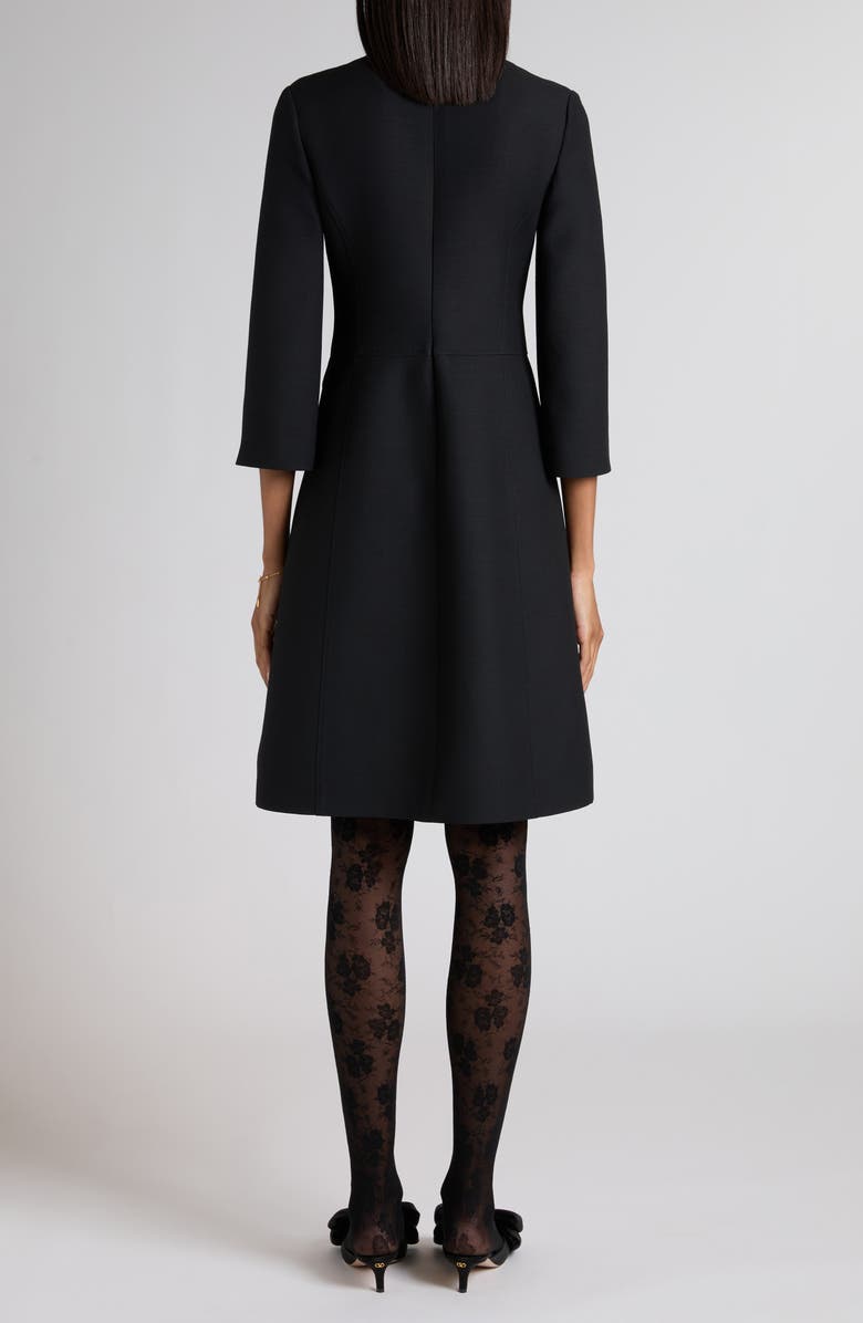 Valentino Wool & Silk Crepe Couture Dress, Alternate, color, Black