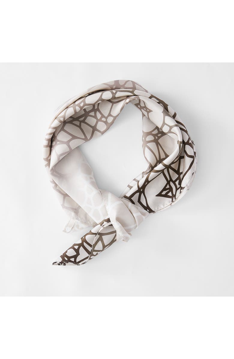 Chuks Collins x Lush Decor Ethereal Tangle Silk Scarf, Alternate, color, Ivory/Brown