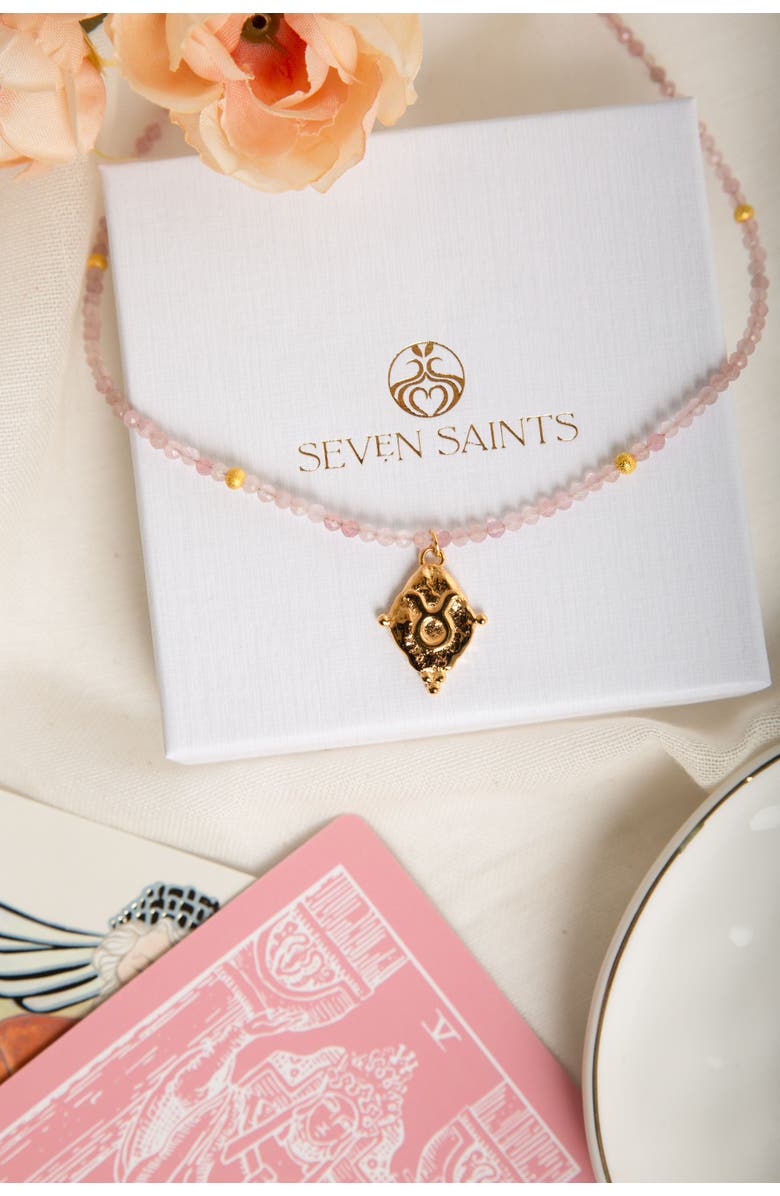 Seven Saints Taurus Zodiac Choker Necklace, Alternate, color, Gold
