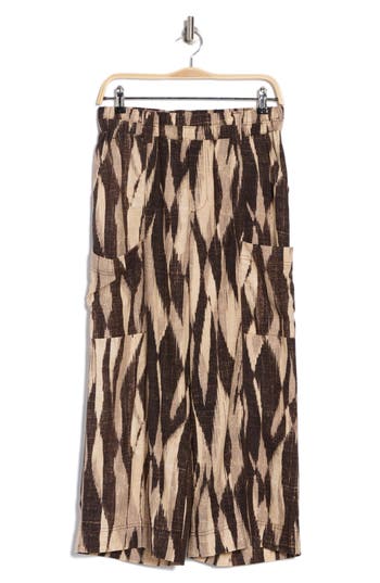 Shop Democracy Crop Wide Leg Pants In Black/moonrock