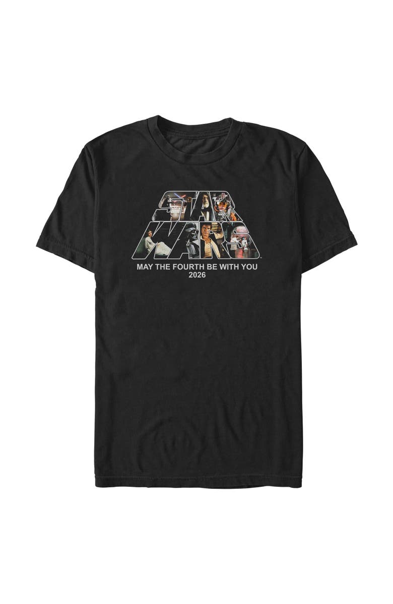 Star Wars Men's Star Wars Classic 2026 Logo Collage Graphic T-Shirt, Main, color, Black