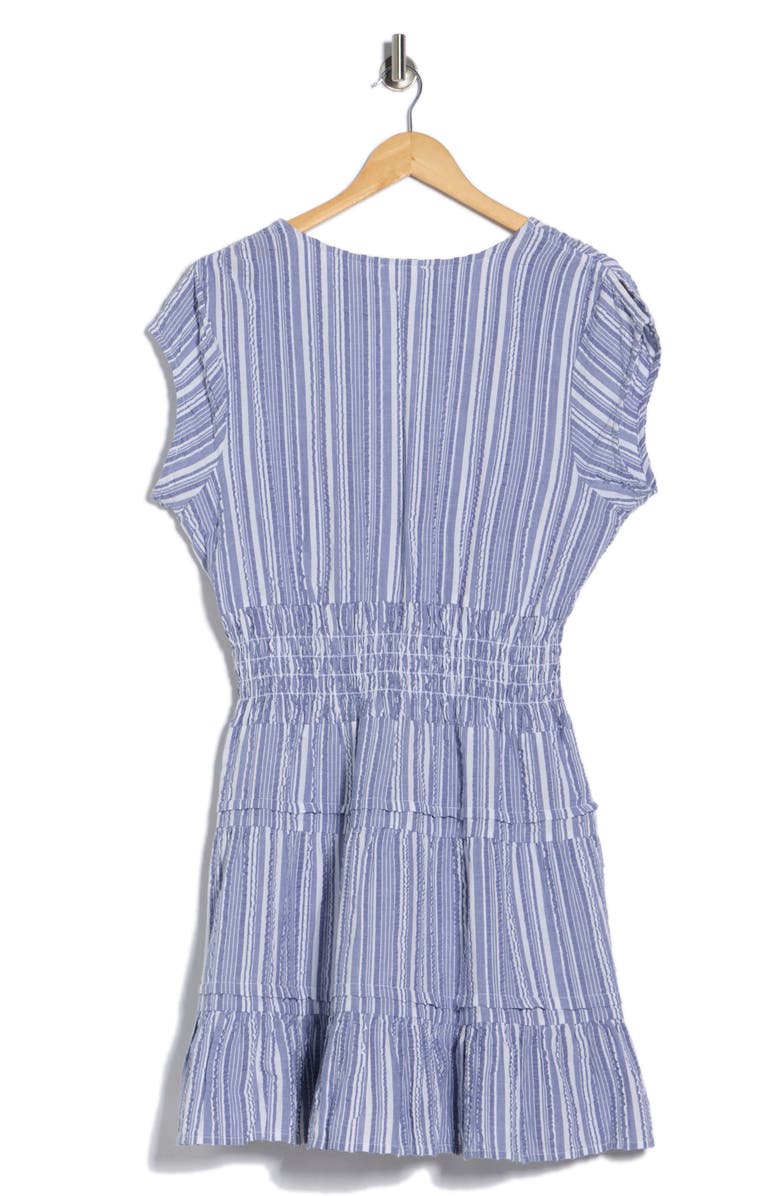 Maisie Smocked Waist Minidress, Alternate, color, Blue/ White Stripe