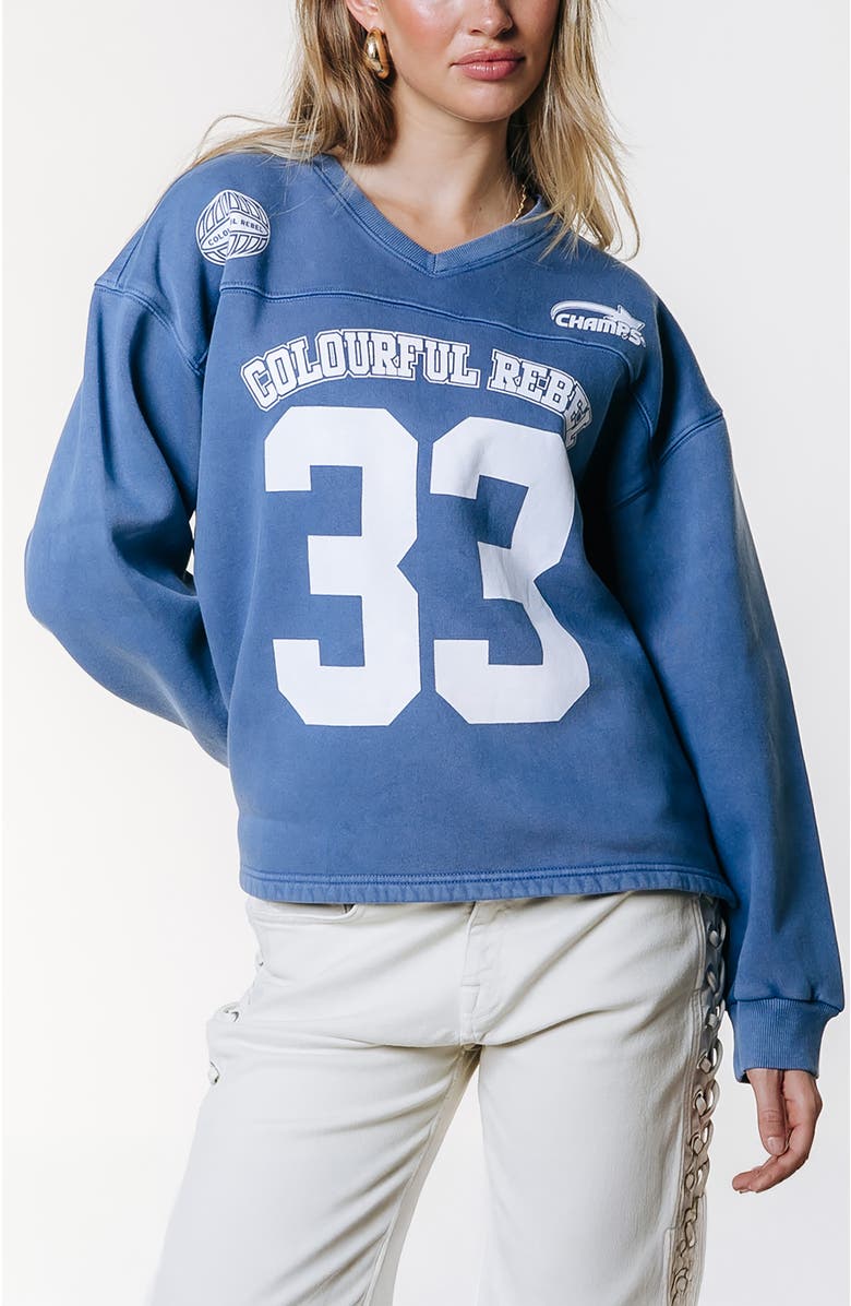 Colourful Rebel CR 33 Washed Baseball Sweat, Main, color, Blue