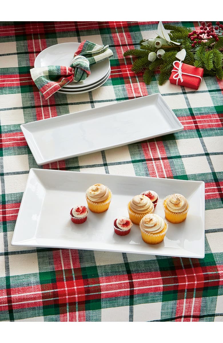 tag Whiteware Rectangular Porcelain Serving Tray Platter, Alternate, color, White