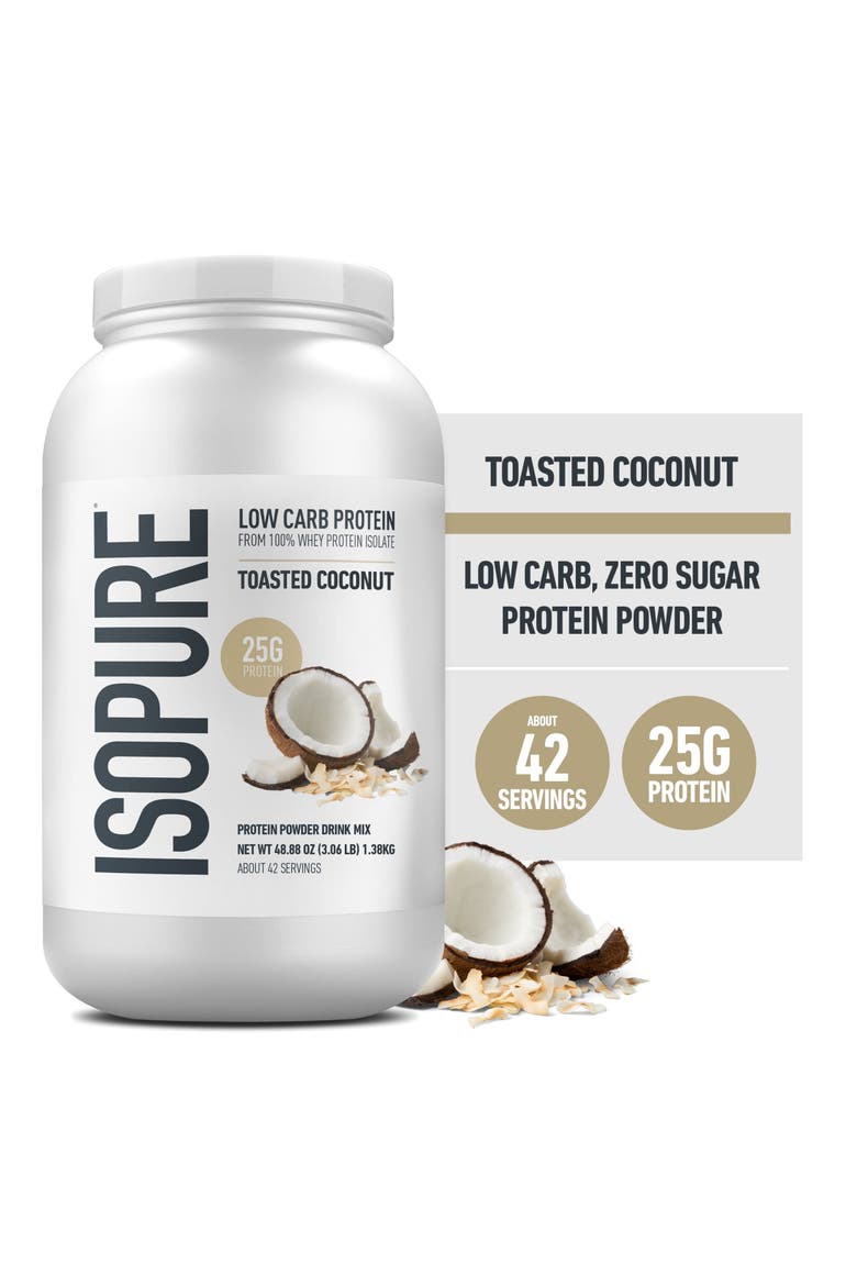 Low Carb Pure Whey Isolate Protein Powder Toasted Coconut, Alternate, color, None