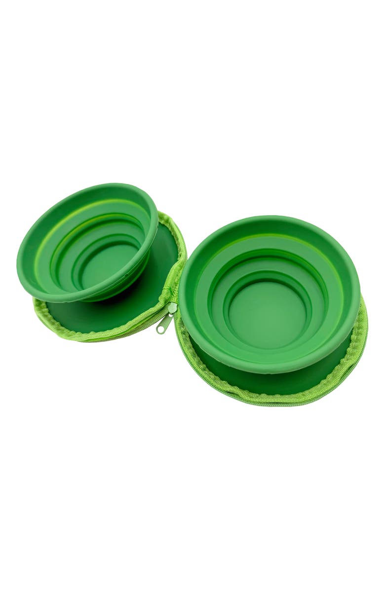 MYTAGALONGS Zipper Double Travel Bowl, Alternate, color, Green