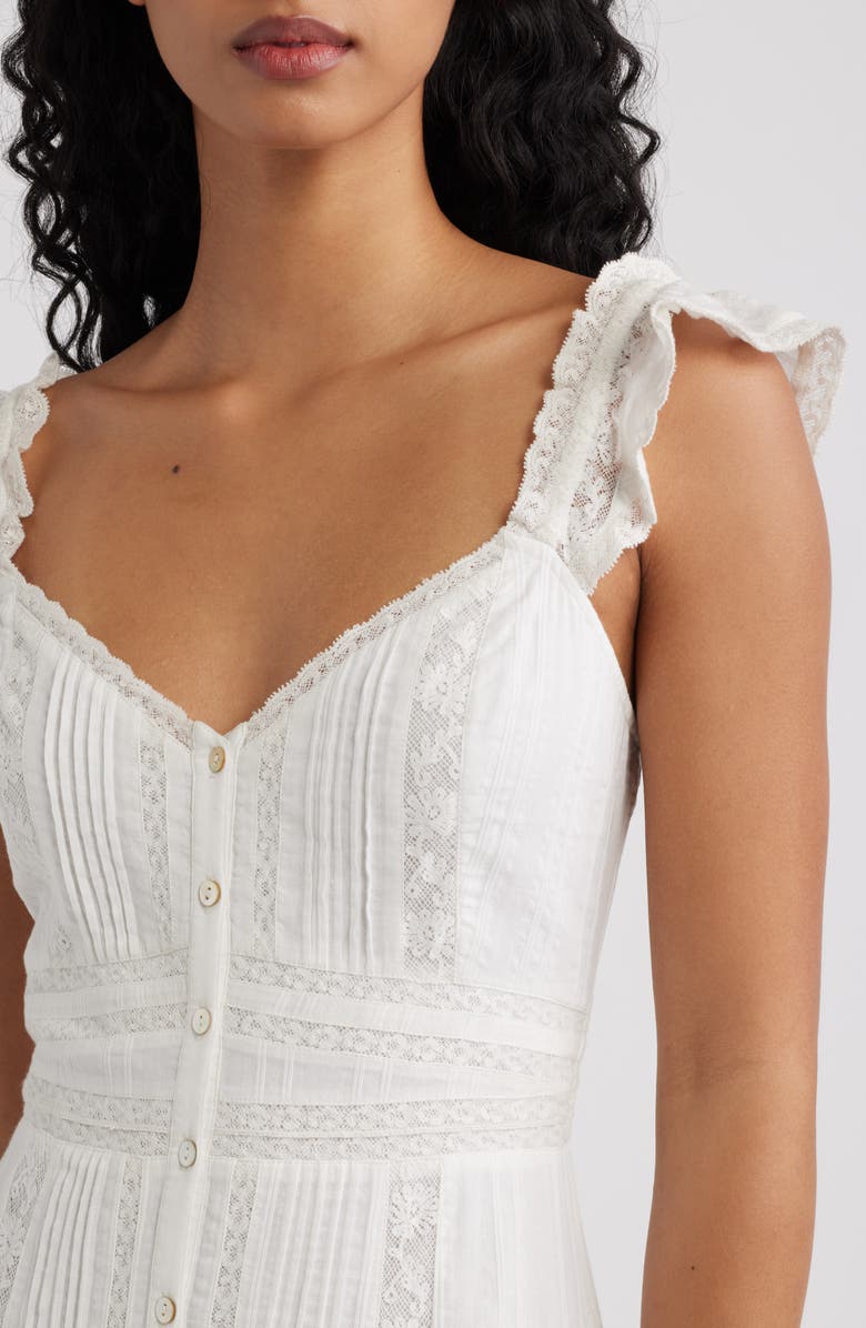 LoveShackFancy Kailette Sleeveless Maxi Dress, Alternate, color, Optic White