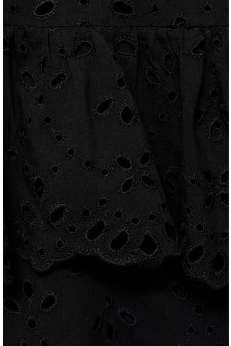 Molly Embroidered Eyelet Flutter Sleeve Top, Alternate, color, BLACK