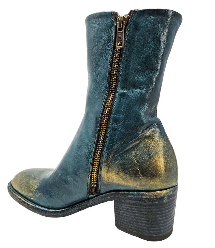 Hand Rubbed Metallic Ankle Boot, Alternate, color, Teal