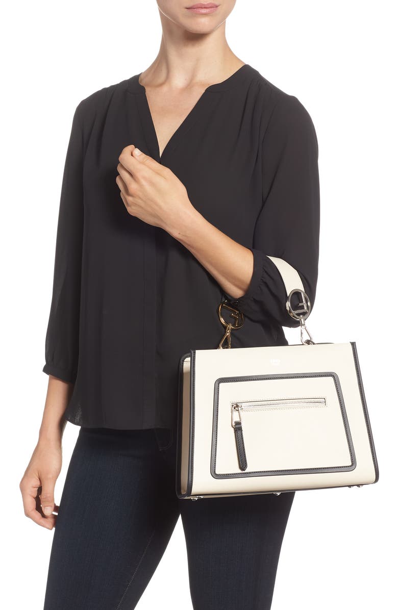 Fendi Small Runaway Calfskin Leather Satchel, Alternate, color,