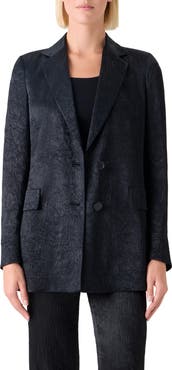 Akris punto Relaxed Fit Crinkled Satin Jacket