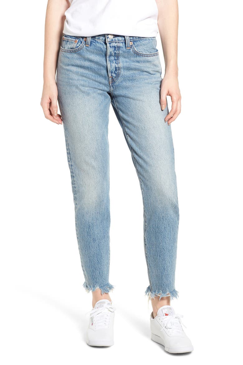Levi's® Wedgie Icon Fit Raw Hem Jeans, Main, color, SHUT UP