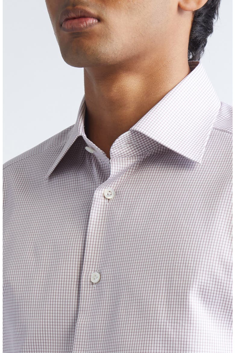 Centoventimila Minicheck Button-Up Shirt, Alternate, color, DARK PINK/ WHITE