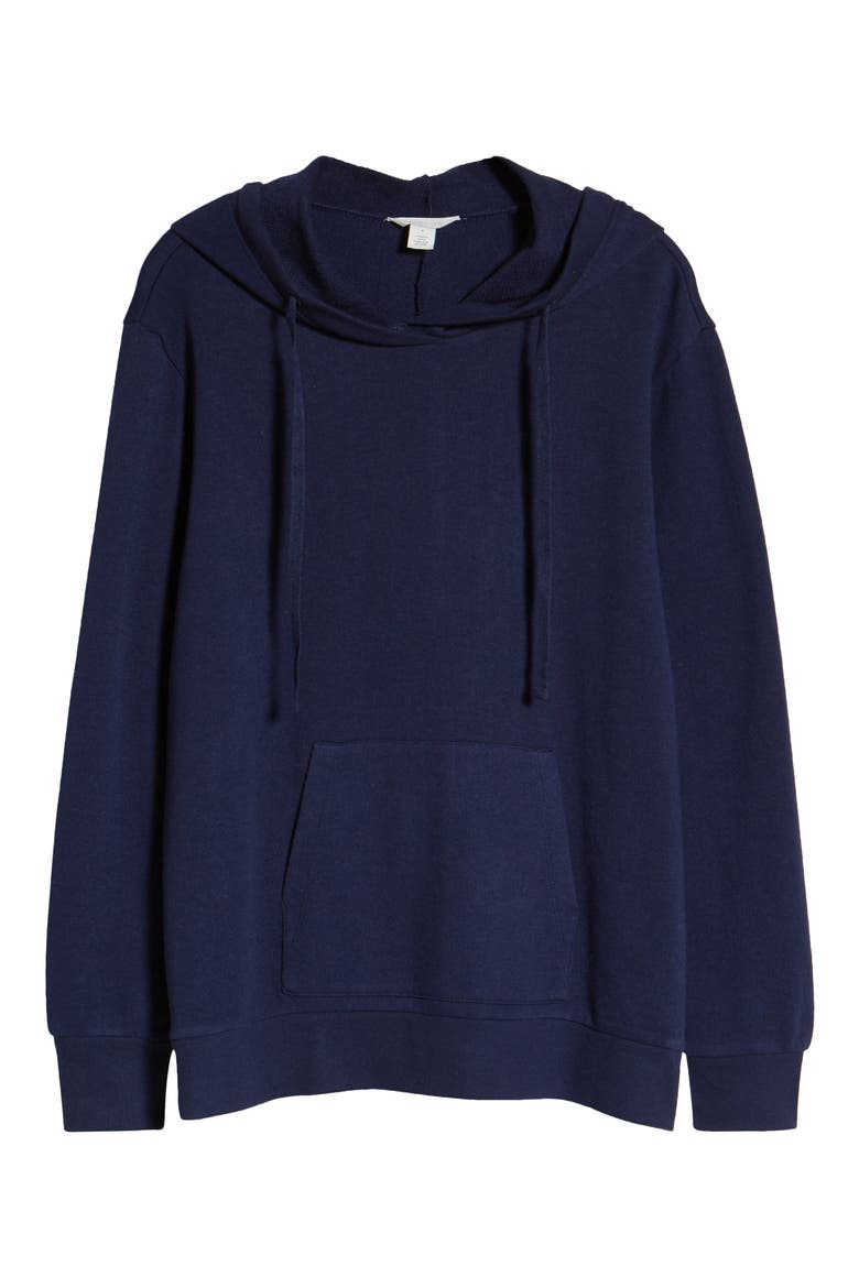 French Terry Pullover Hoodie, Alternate, color, NAVY PEACOAT