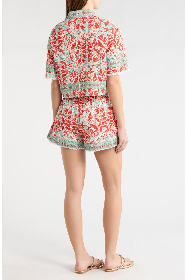Lorna Crop Cover-Up Shirt, Alternate, color, FLAME COMBO