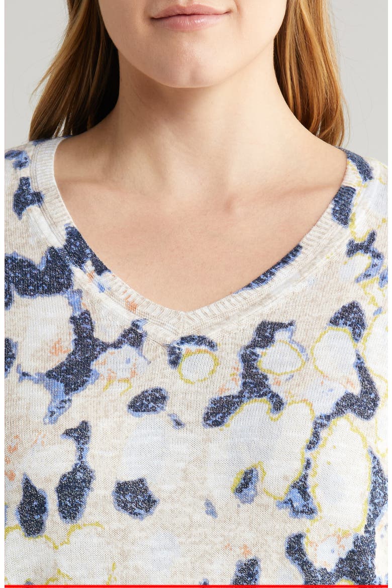 Rolling Clouds V-Neck Sweater, Alternate, color, BLUE MULTI