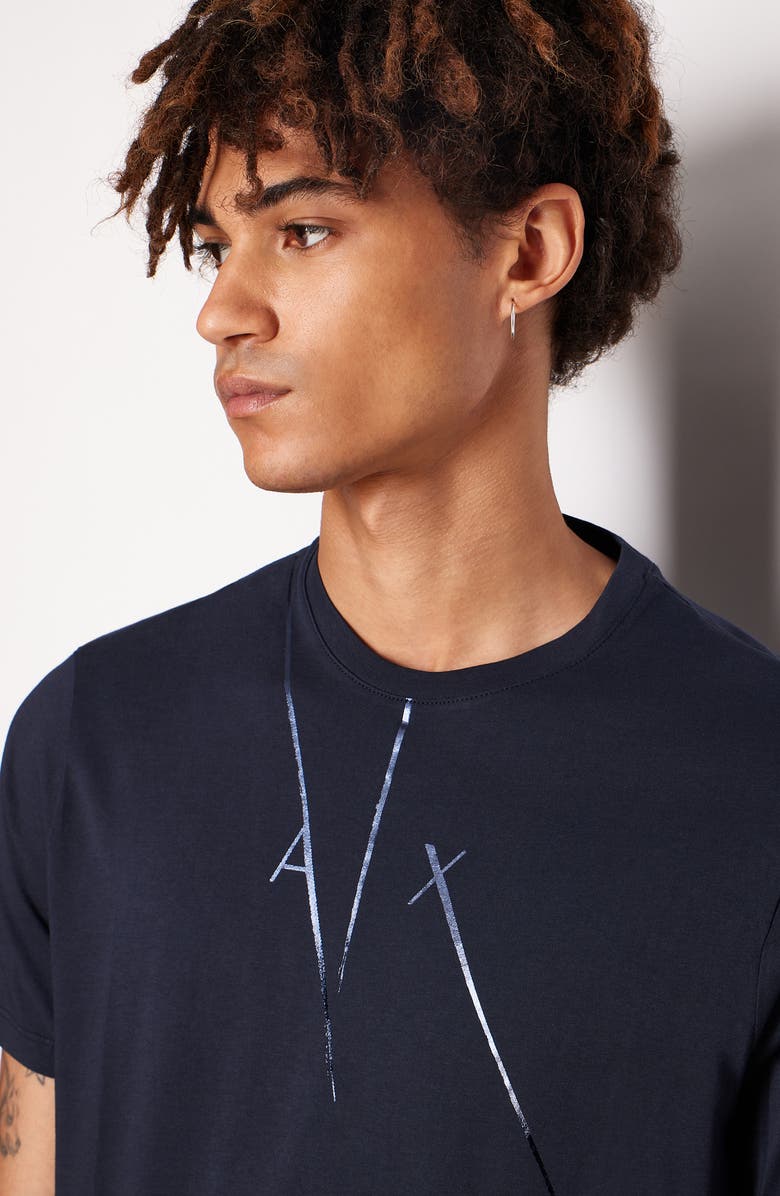 Armani Exchange Shine Logo Pima Cotton Graphic T-Shirt, Alternate, color,