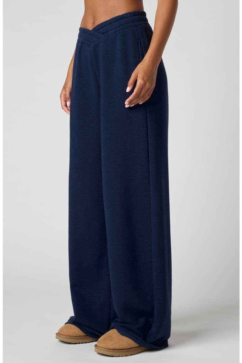 Cozy Crush V Wide Leg Sweatpants, Alternate, color, NAVY