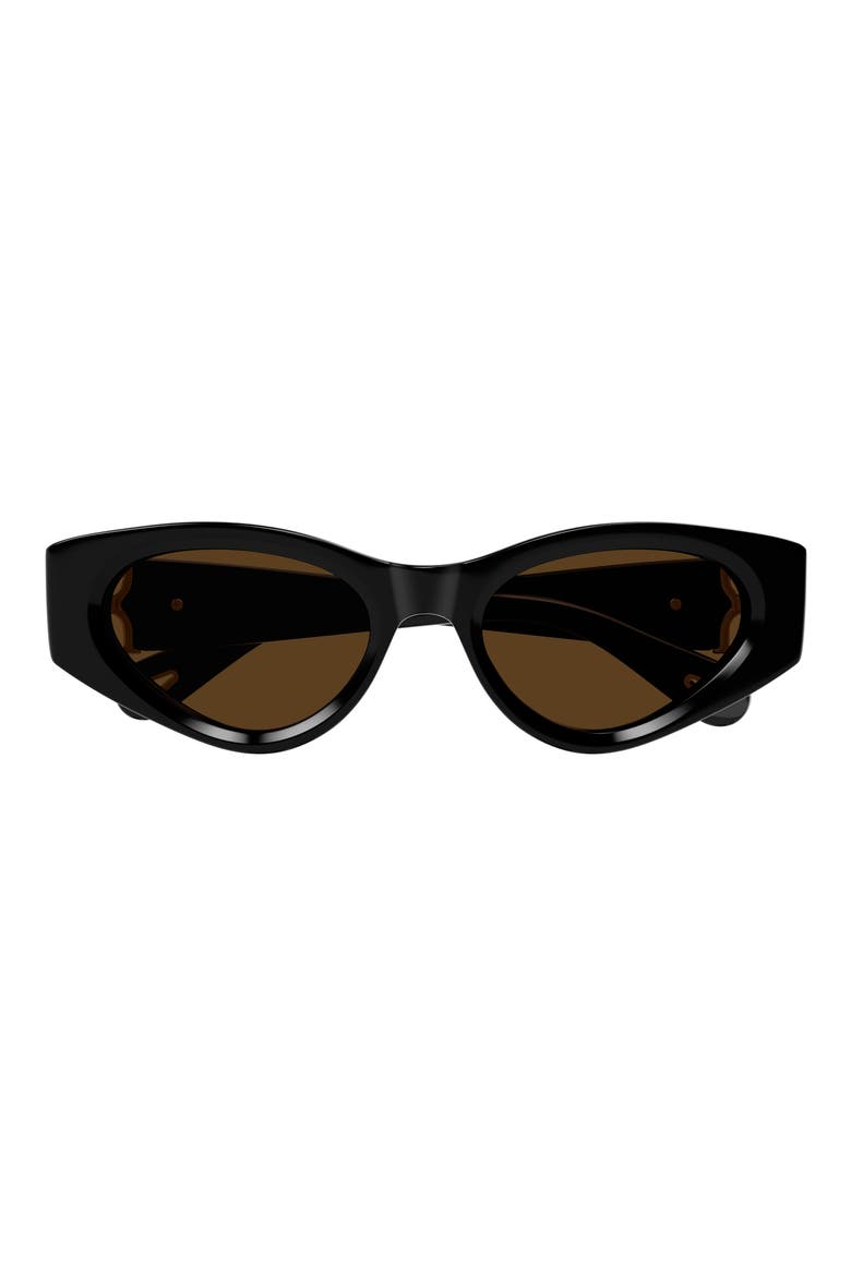 52mm Cat Eye Sunglasses, Main, color, BLACK