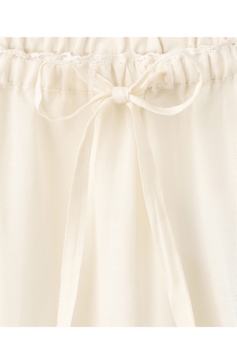 MANGO Lace Trim Cotton Blend Pajamas, Alternate, color, Vanilla