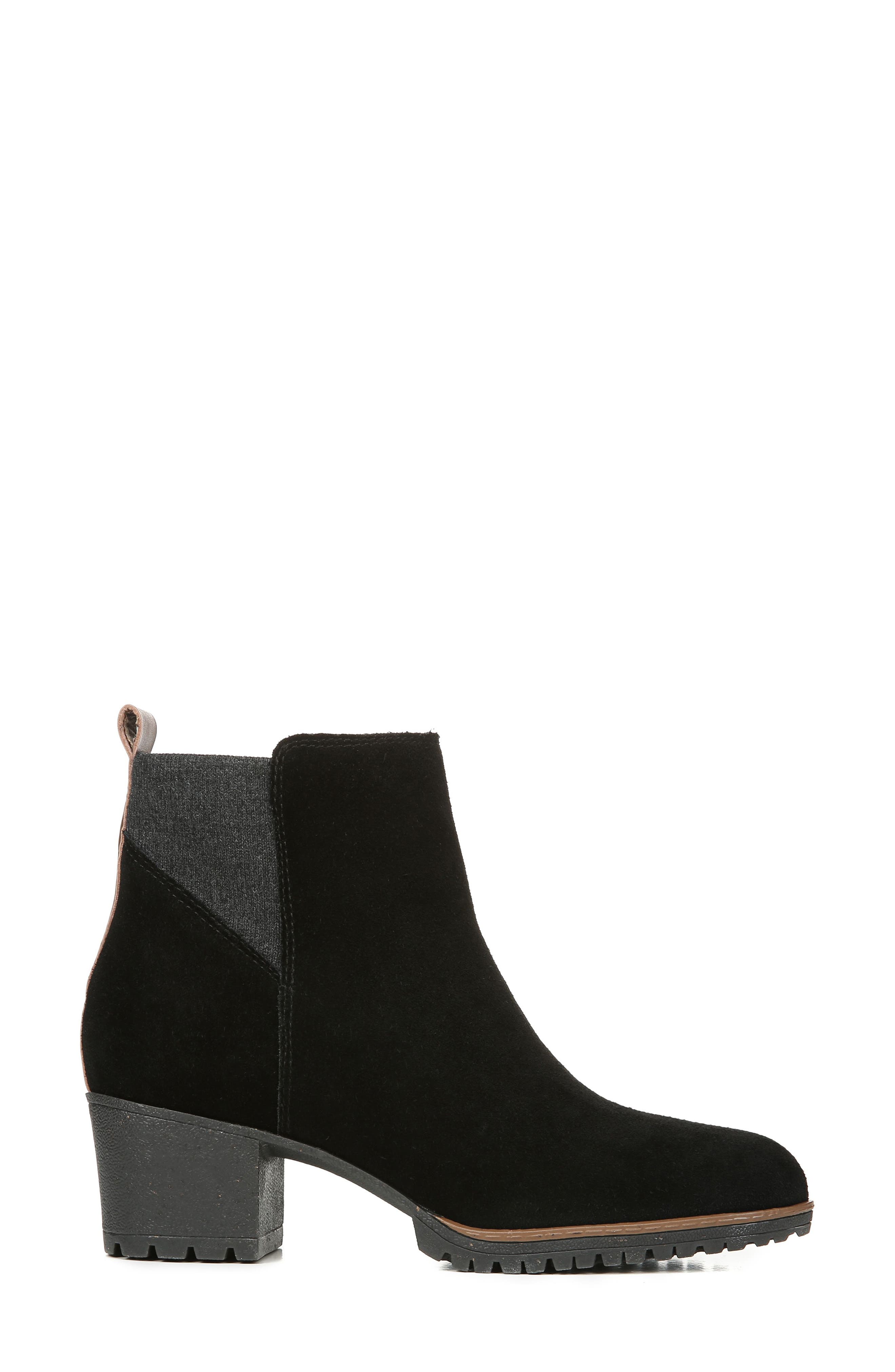 Lively Waterproof Bootie, Alternate, color, BLACK LEATHER AND FABRIC