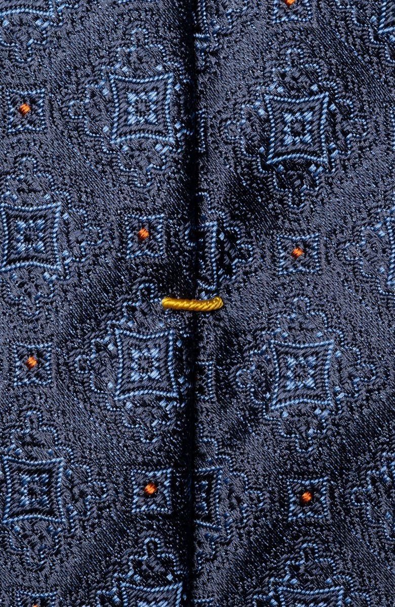 Eton Medallion Silk Tie, Alternate, color, Navy