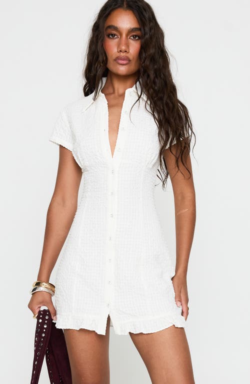 Princess Polly Covey Mini Shirtdress In White