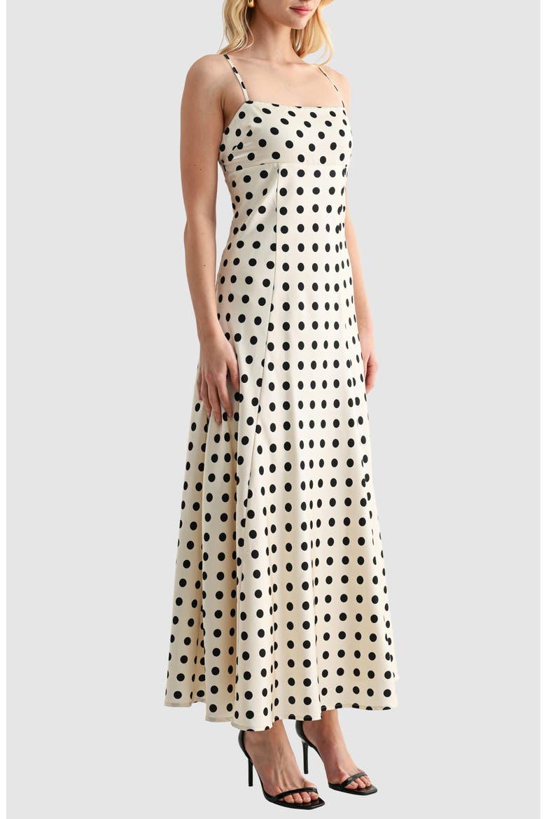 Polka Dot Maxi Dress, Alternate, color, CREAM BLACK DOT