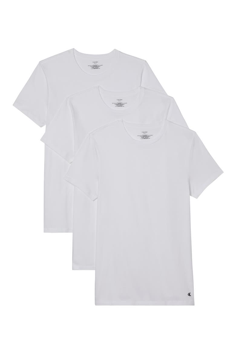 3-Pack Classic Cotton Crewneck T-Shirts, Main, color, WHITE/ WHITE