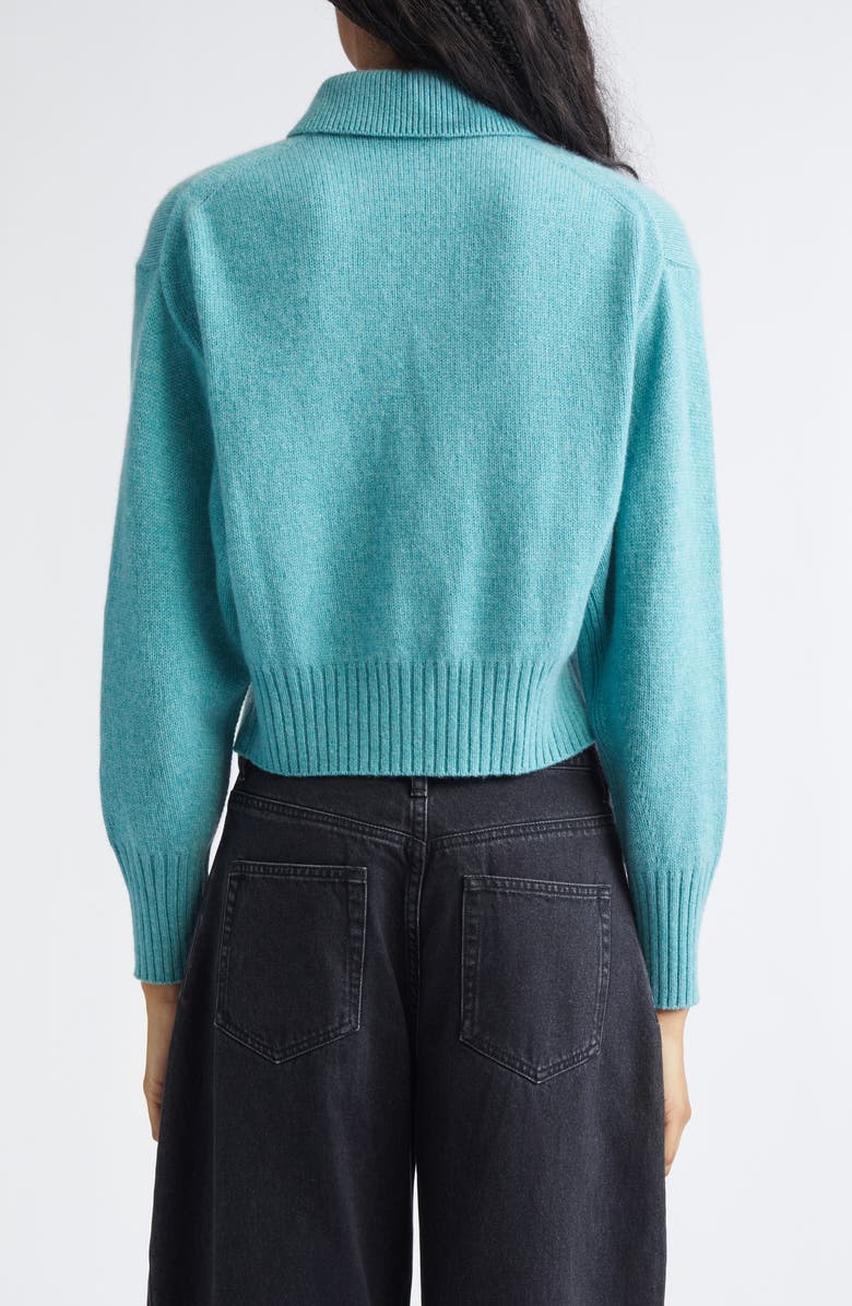Proenza Schouler Rocia Cashmere Crop Cardigan, Alternate, color, Teal