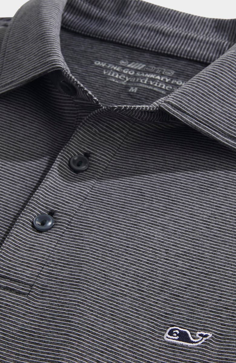 vineyard vines St. Jean Stripe Sankaty Performance Polo, Alternate, color, Stp J Black Tej/Wht