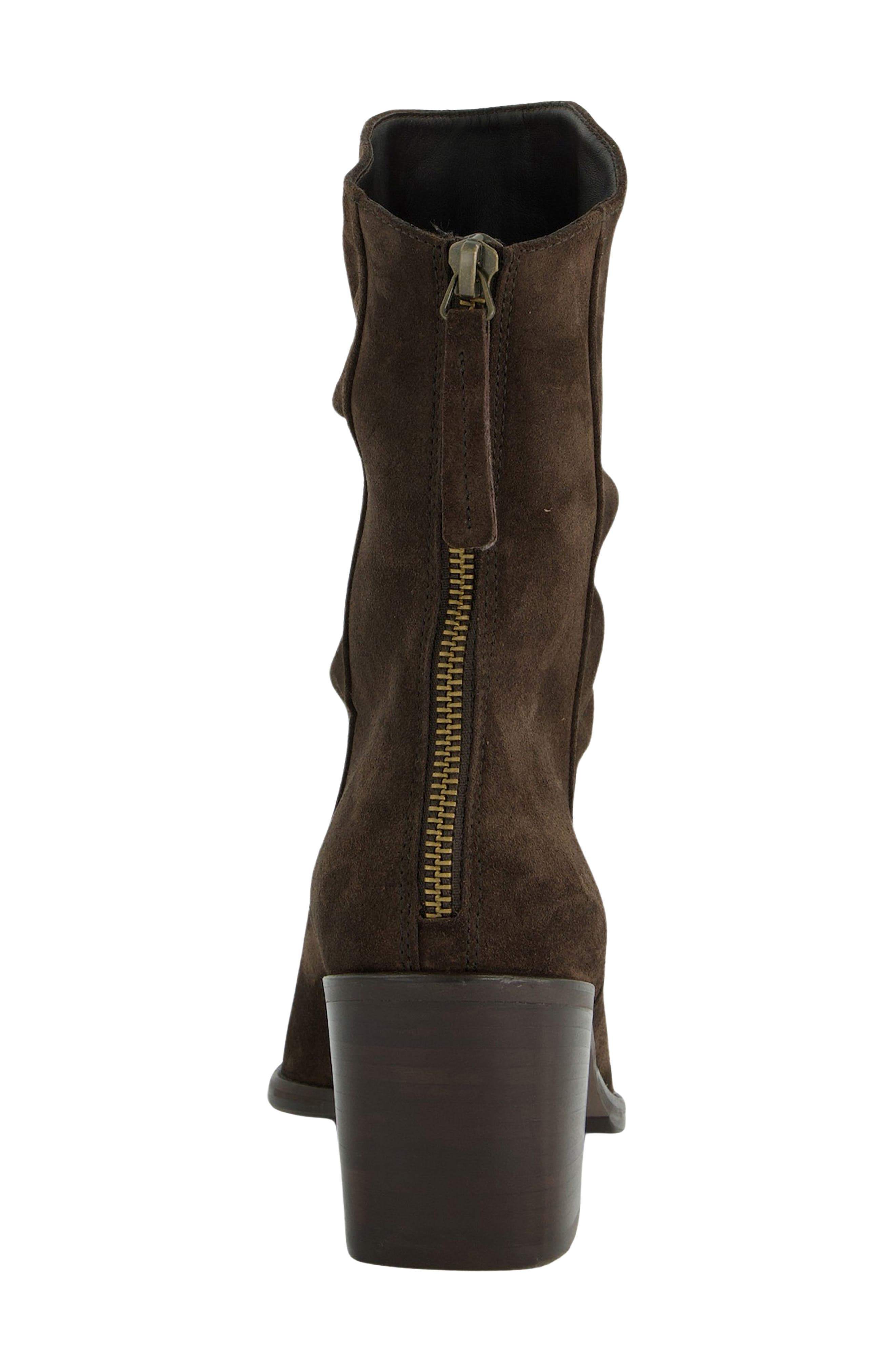 Fender Block Heel Bootie, Alternate, color, MOCHA SUEDE