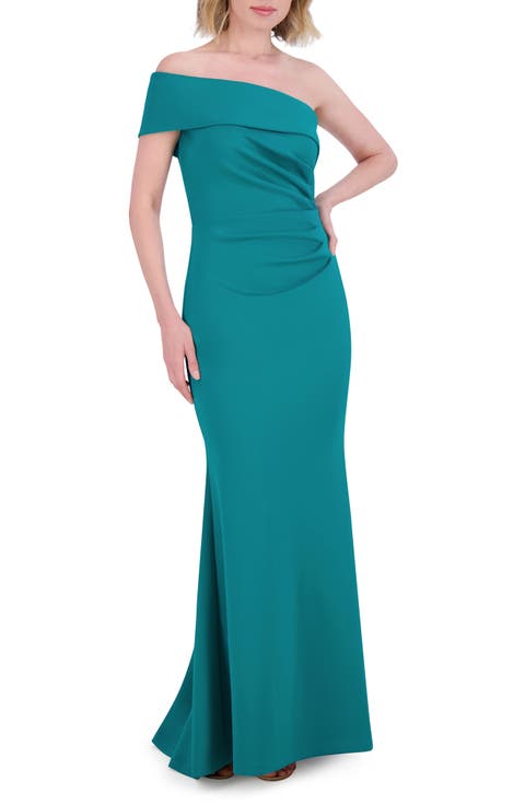 Off the Shoulder Fit & Flare Gown