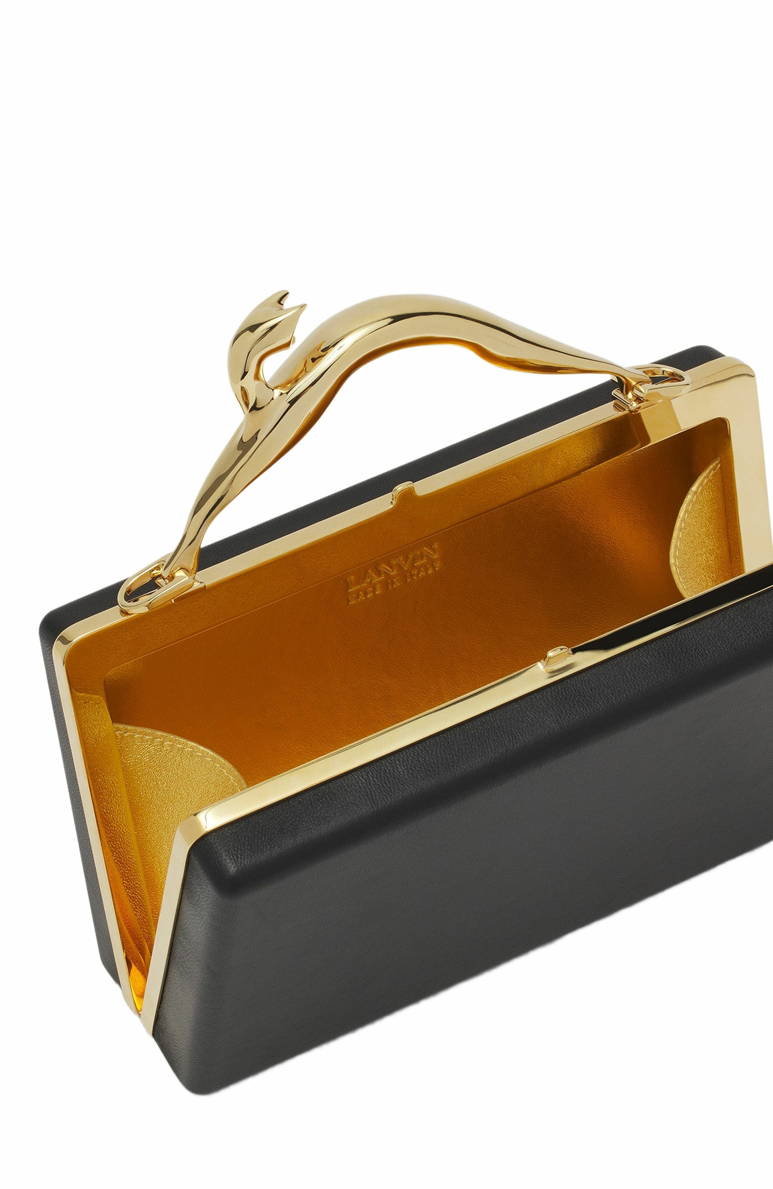 Lanvin FUSION CAT LEATHER CLUTCH BAG, Alternate, color, 