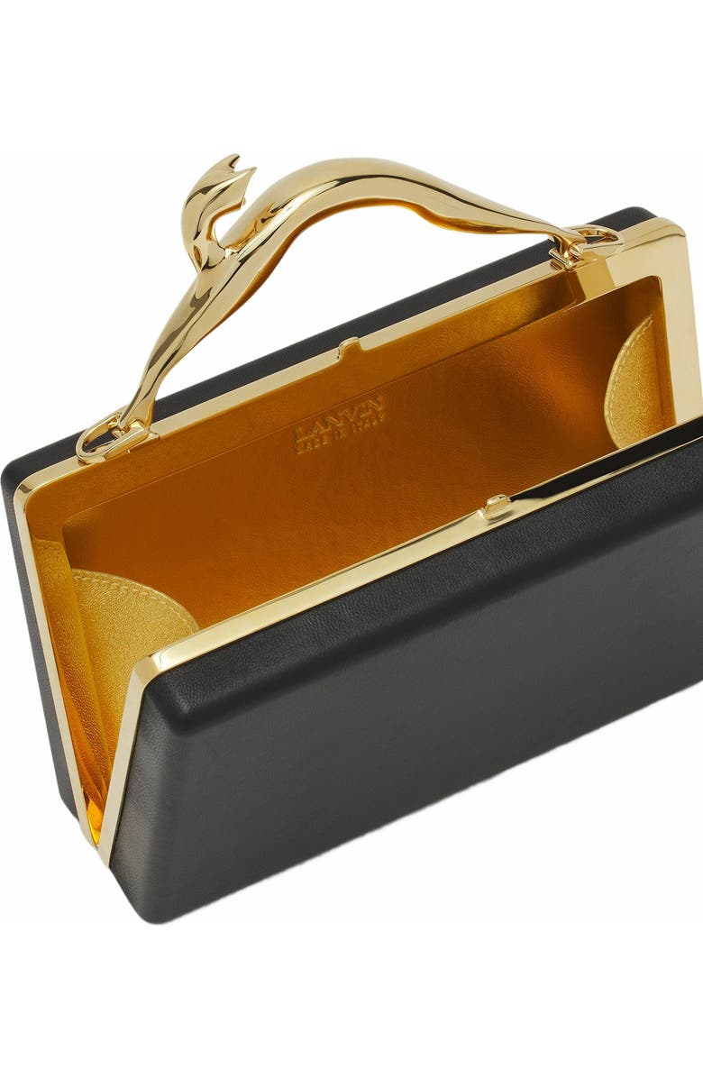 Lanvin FUSION CAT LEATHER CLUTCH BAG, Alternate, color,